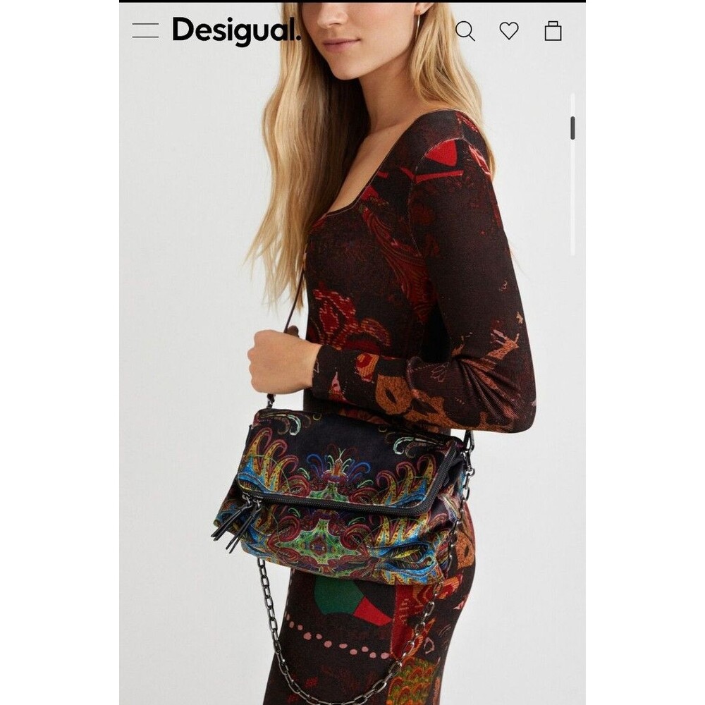 Desigual Sling Multicolor Paisley Bag